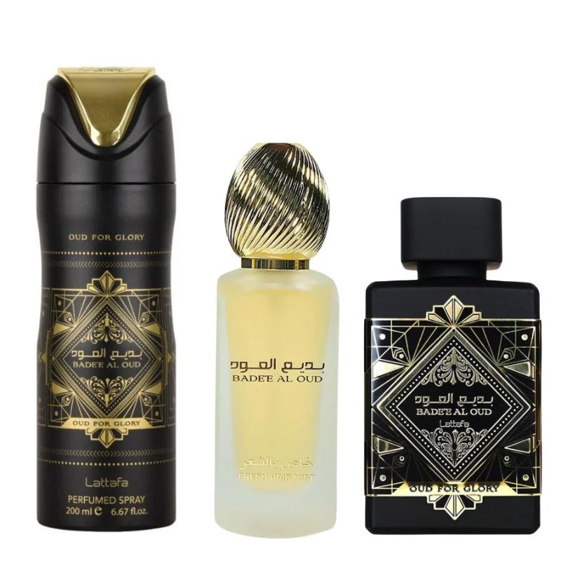 Lattafa Badee Oud Glory 3pc Gift Set