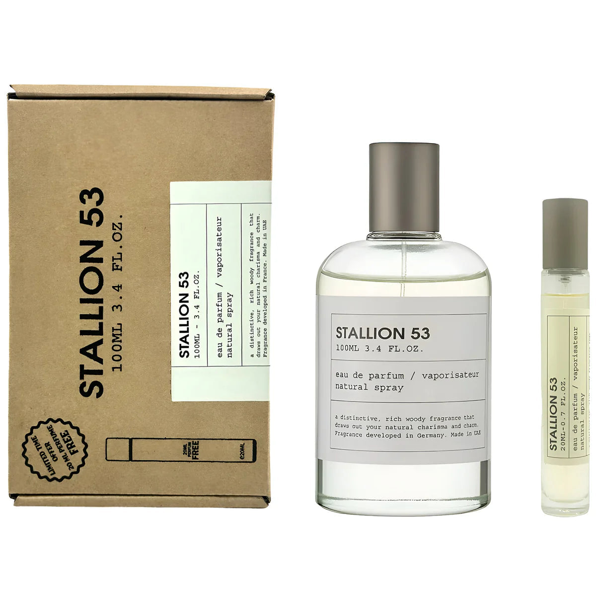 Emper Stallion 53 EDP 100 ML/3.4 OZ + 20ML Travel Size Included Spray For Unisex